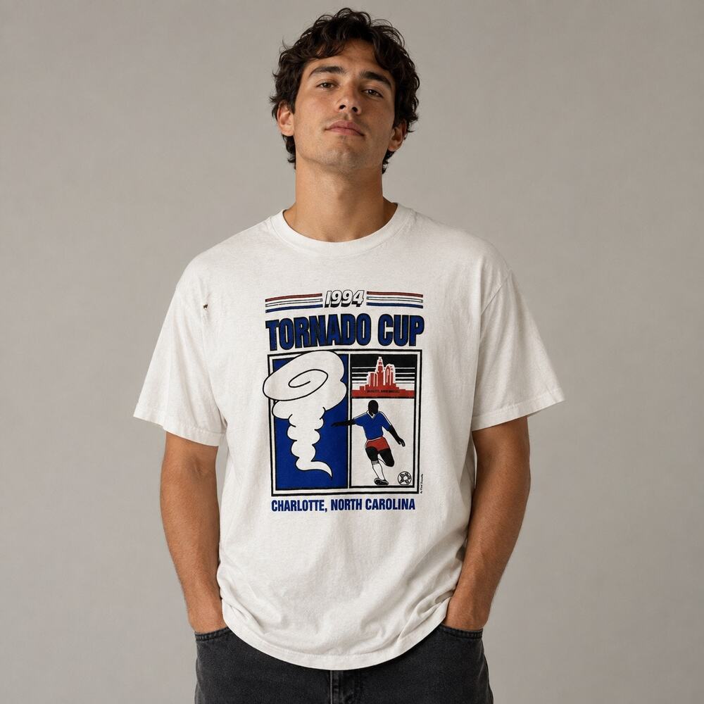 Vintage 1994 Tornado Cup Charlotte NC Soccer T-Shirt Sz XL Single Stitch USA